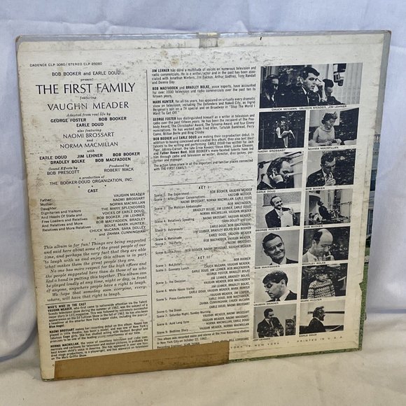 Bob Booker And Earle Doud The First Family (Vinyl, 1962) Cadence CLP 3060 Good+ - Picture 3 of 12